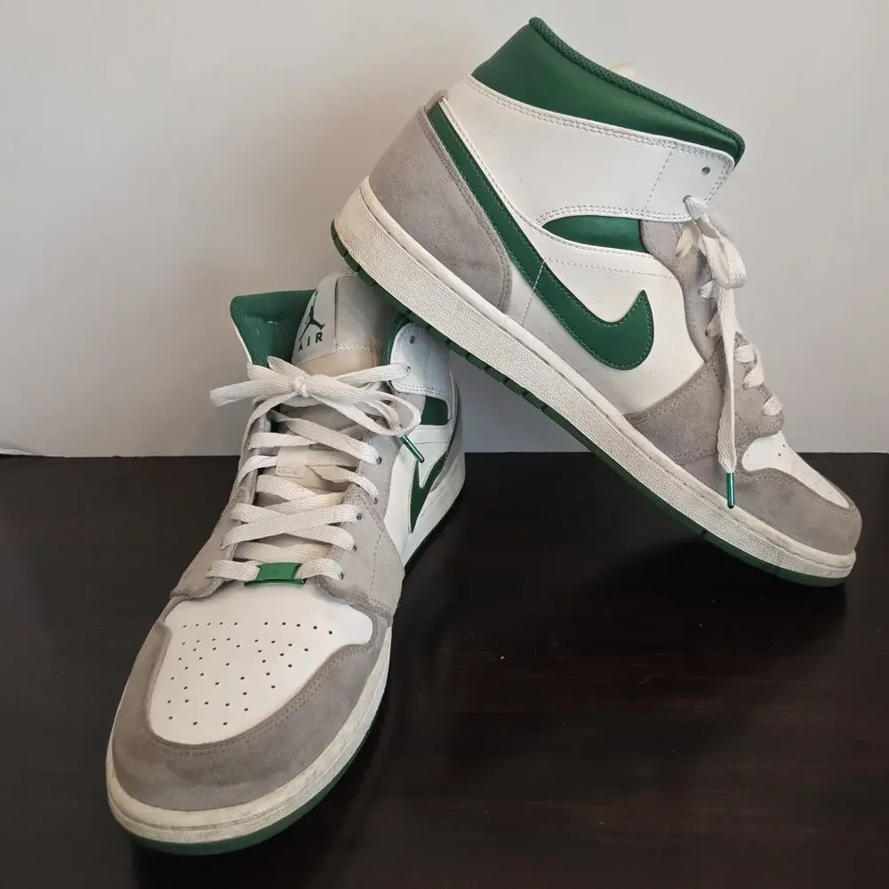 Size 13 Air Jordan 1 SE Mid Grey Pine Green DS DC7294-103